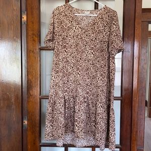 Animal Print Ruffle Dress